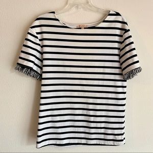 💕Striped Fringe Sleeve Top